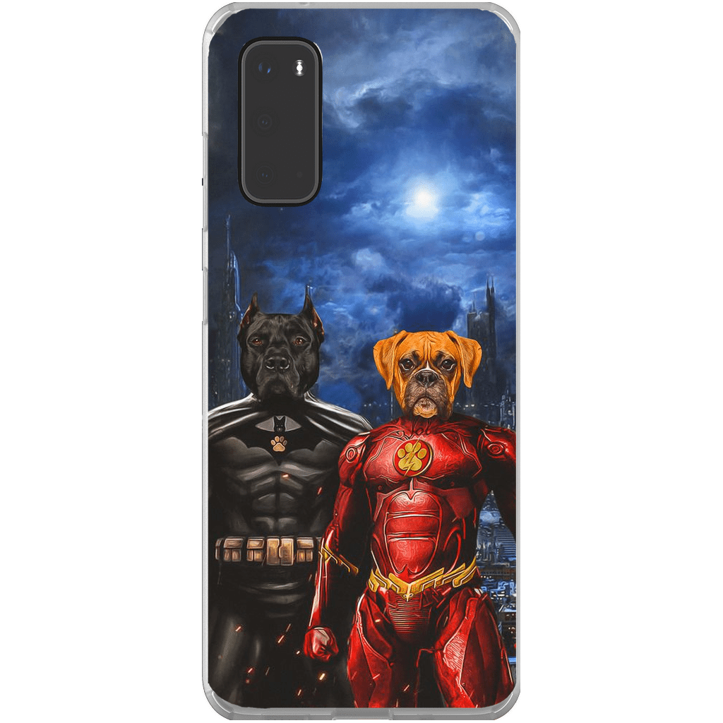 &#39;Batdog &amp; Flash Doggo&#39; Personalized 2 Pet Phone Case