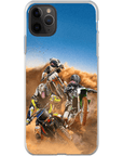 Funda personalizada para teléfono con 3 mascotas 'The Motocross Riders'