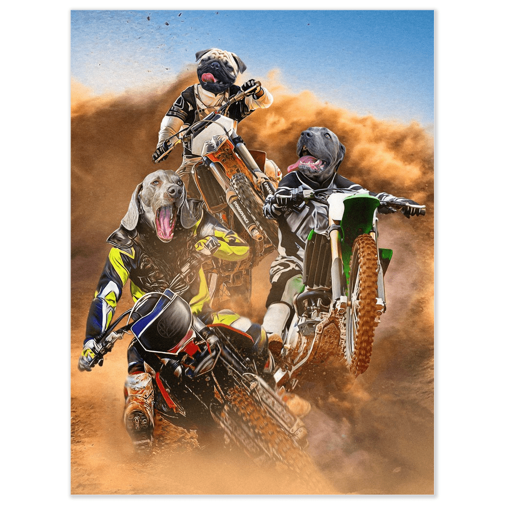 Póster personalizado de 3 mascotas &#39;The Motocross Riders&#39;