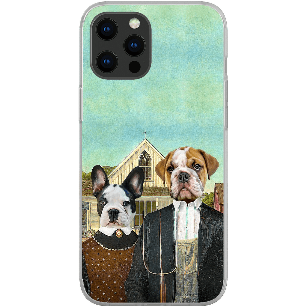 Funda personalizada para teléfono con 2 mascotas &#39;American Pawthic&#39;