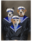 'The Sailors' Personalized 3 Pet Blanket