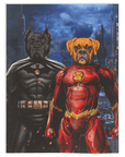 'Batdog & Flash Doggo' Personalized 2 Pet Blanket