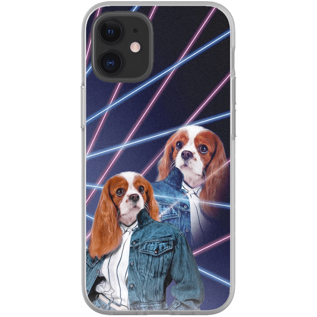 Funda personalizada para teléfono con mascota &#39;Lazer Portrait (femenino) de los años 80&#39;