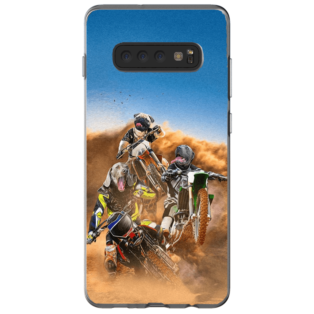 Funda personalizada para teléfono con 3 mascotas &#39;The Motocross Riders&#39;