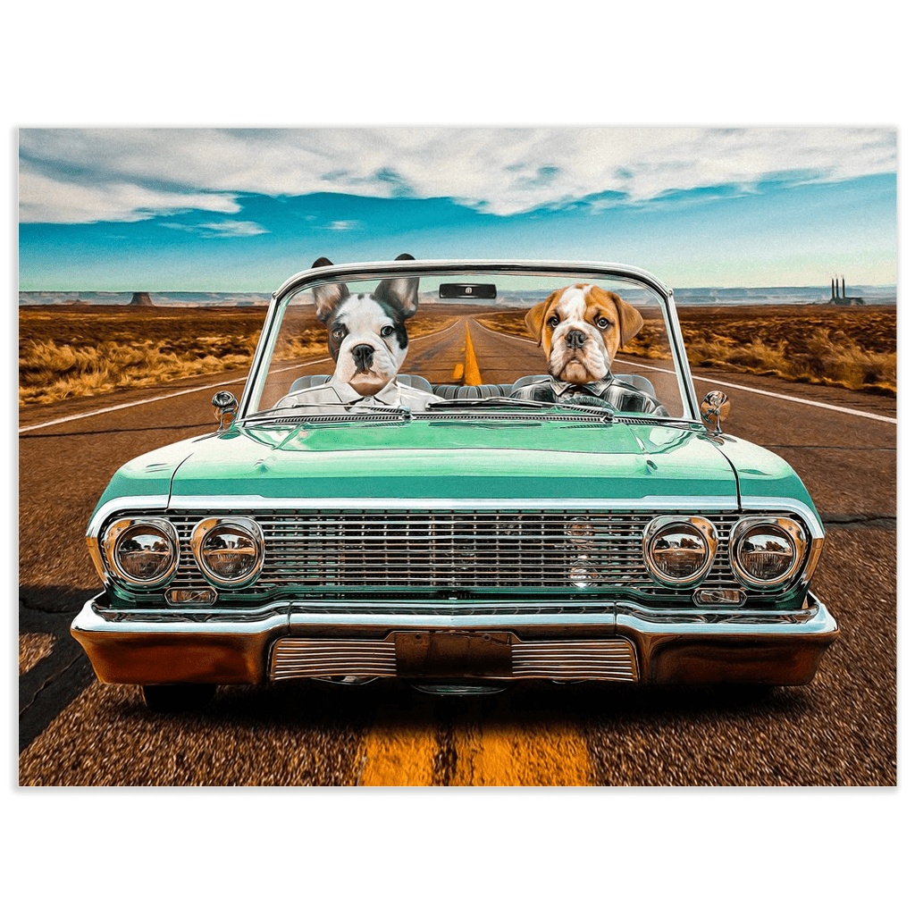 Póster personalizado con 2 mascotas &#39;The Lowrider&#39;