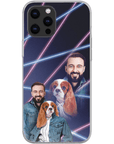 Funda para teléfono personalizada Lazer Portrait Pet (femenino)/humano (masculino) de los años 80