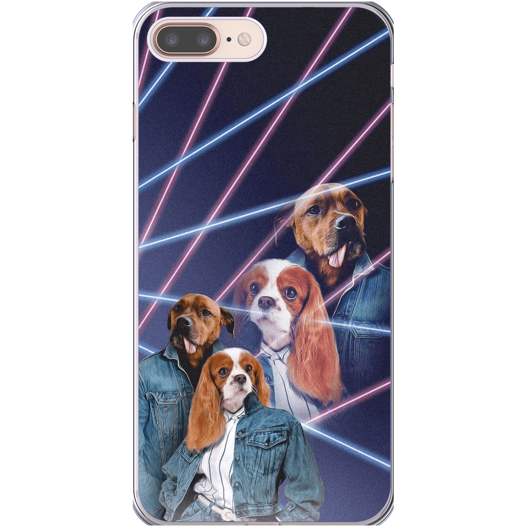 Funda personalizada para teléfono con 2 mascotas &#39;1980s Lazer Portrait&#39;