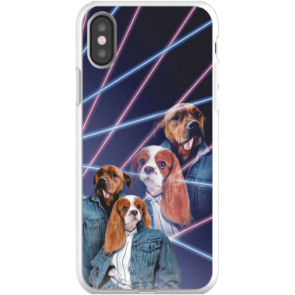 Funda personalizada para teléfono con 2 mascotas &#39;1980s Lazer Portrait&#39;