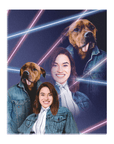 '1980s Lazer Portrait Pet(Male)/Human(Female)' Personalized Standing Canvas