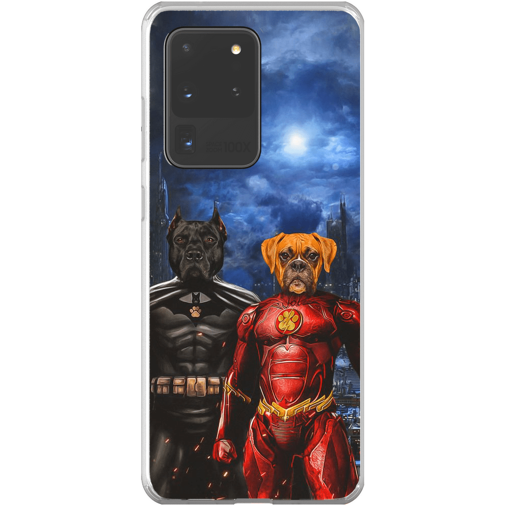 &#39;Batdog &amp; Flash Doggo&#39; Personalized 2 Pet Phone Case