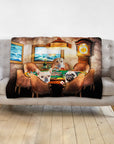 'The Poker Players' Personalized 3 Pet Blanket