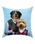 'Step Doggo & Doggette' Personalized 2 Pet Throw Pillow