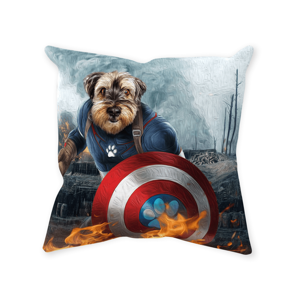 Cojín para mascotas personalizado &#39;Capitán Doggmerica&#39;