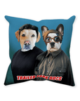 'Trailer Park Dogs' Personalized 2 Pet Throw Pillow