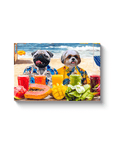 'The Beach Dogs' Personalized 2 Pet Canvas