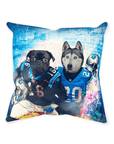 'Carolina Doggos' Personalized 2 Pet Throw Pillow