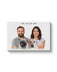 Personalized Modern 2 Pet & Humans Canvas