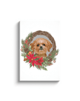 Personalized Christmas Wreath Pet Canvas