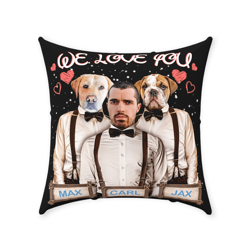 Almohada personalizada para mascotas/humanos &#39;Te amamos&#39;