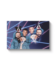 '1980s Lazer Portrait 2 Pet & Humans(Males)' Personalized Canvas