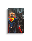 'Superdog & Batdog' Personalized 2 Pet Canvas