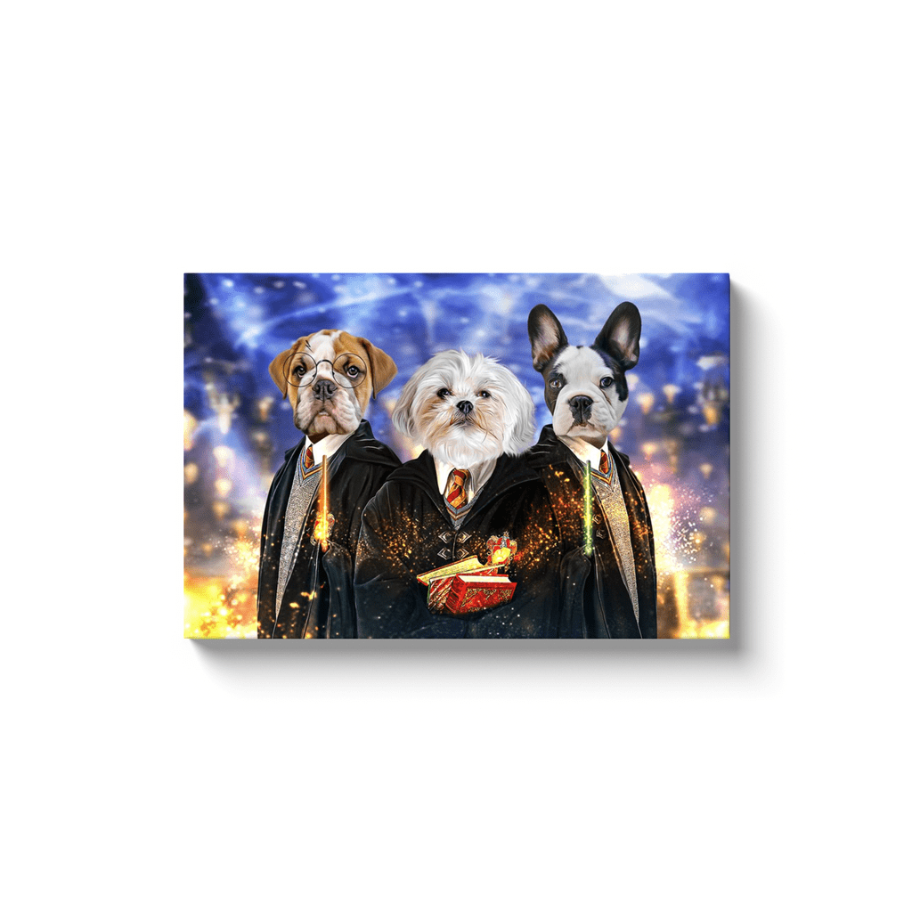 &#39;Harry Doggers 3&#39; Lienzo personalizado con 3 mascotas