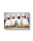 Lienzo personalizado para 4 mascotas 'The Chefs'