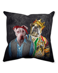 '2Paw And Notorious D.O.G.' Personalized 2 Pet Throw Pillow