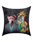 '2Paw And Notorious D.O.G.' Personalized 2 Pet Throw Pillow