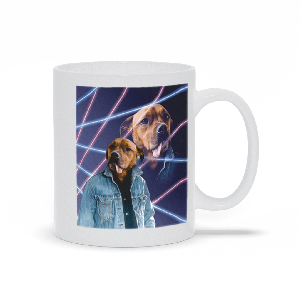 Taza personalizada para mascotas &#39;Lazer Portrait de los años 80&#39;