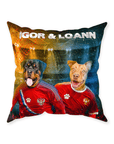 'Russia Doggos' Personalized 2 Pet Throw Pillow