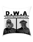 'D.W.A (Doggos with Attitude)' Personalized 2 Pet Throw Pillow