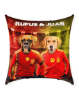 'Spain Doggos Soccer' Personalized 2 Pet Throw Pillow