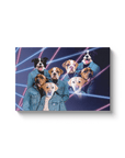 '1980s Lazer Portrait Personalized 4 Pet Canvas