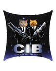 'Cats in Black' Personalized 2 Pet Throw Pillow