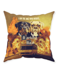 'Barking Bad' Personalized 2 Pet Throw Pillow