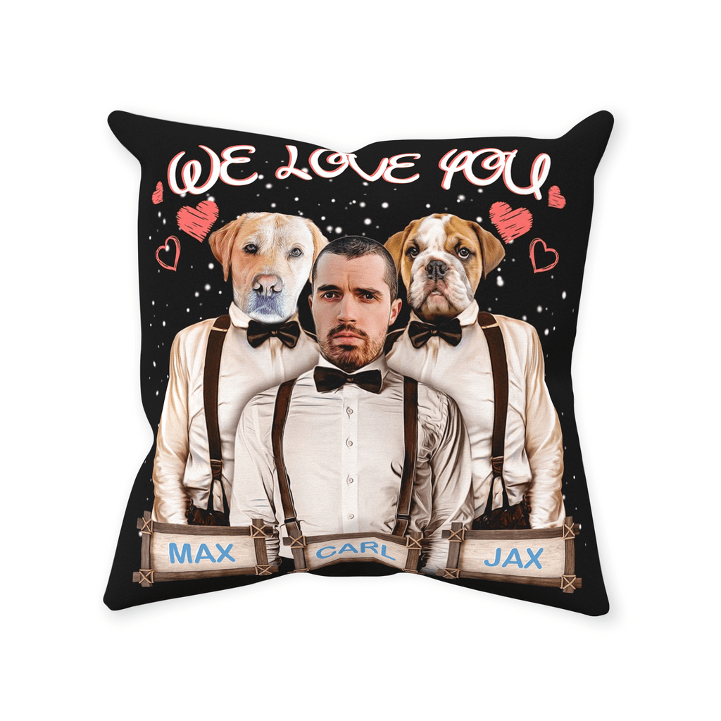 Almohada personalizada para mascotas/humanos &#39;Te amamos&#39;