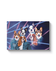 '1980s Lazer Portrait  Personalized 3 Pet Canvas