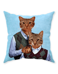 'Step Kitties' Personalized 2 Pet Throw Pillow