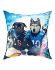 'Carolina Doggos' Personalized 2 Pet Throw Pillow