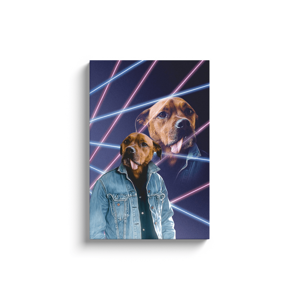 Lienzo personalizado para mascotas &#39;Lazer Portrait de los años 80&#39;