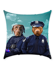 'The Police Officers' Personalized 2 Pet Throw Pillow