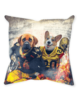 Cojín personalizado para 2 mascotas 'New Orleans Doggos'