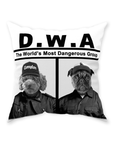 'D.W.A (Doggos with Attitude)' Personalized 2 Pet Throw Pillow