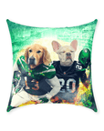 'New York Jet-Doggos' Personalized 2 Pet Throw Pillow