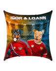 'Russia Doggos' Personalized 2 Pet Throw Pillow