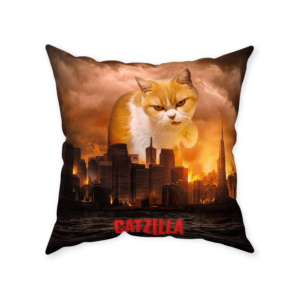 Cojín personalizado para mascotas &#39;Catzilla&#39;