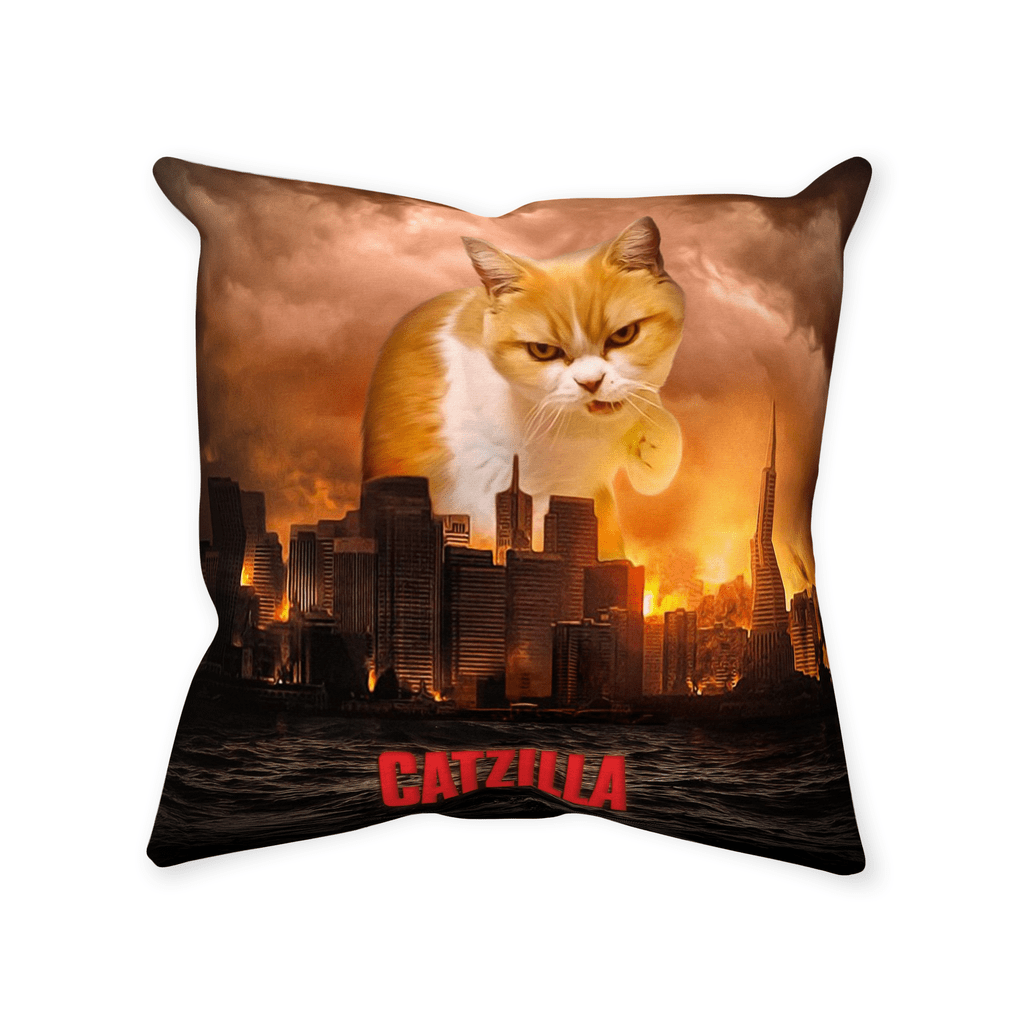 Cojín personalizado para mascotas &#39;Catzilla&#39;