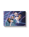 '1980s Lazer Portrait (Males)' Personalized 3 Pet Canvas