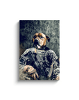 'The Army Veteran' Personalized Pet Canvas